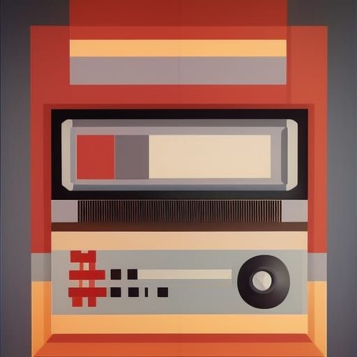 1980s Console Portrait in Cubist Style