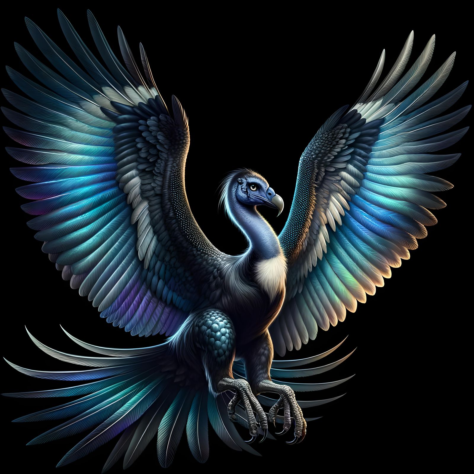 Mythological Hybrid Bird: Phoenix and Condor