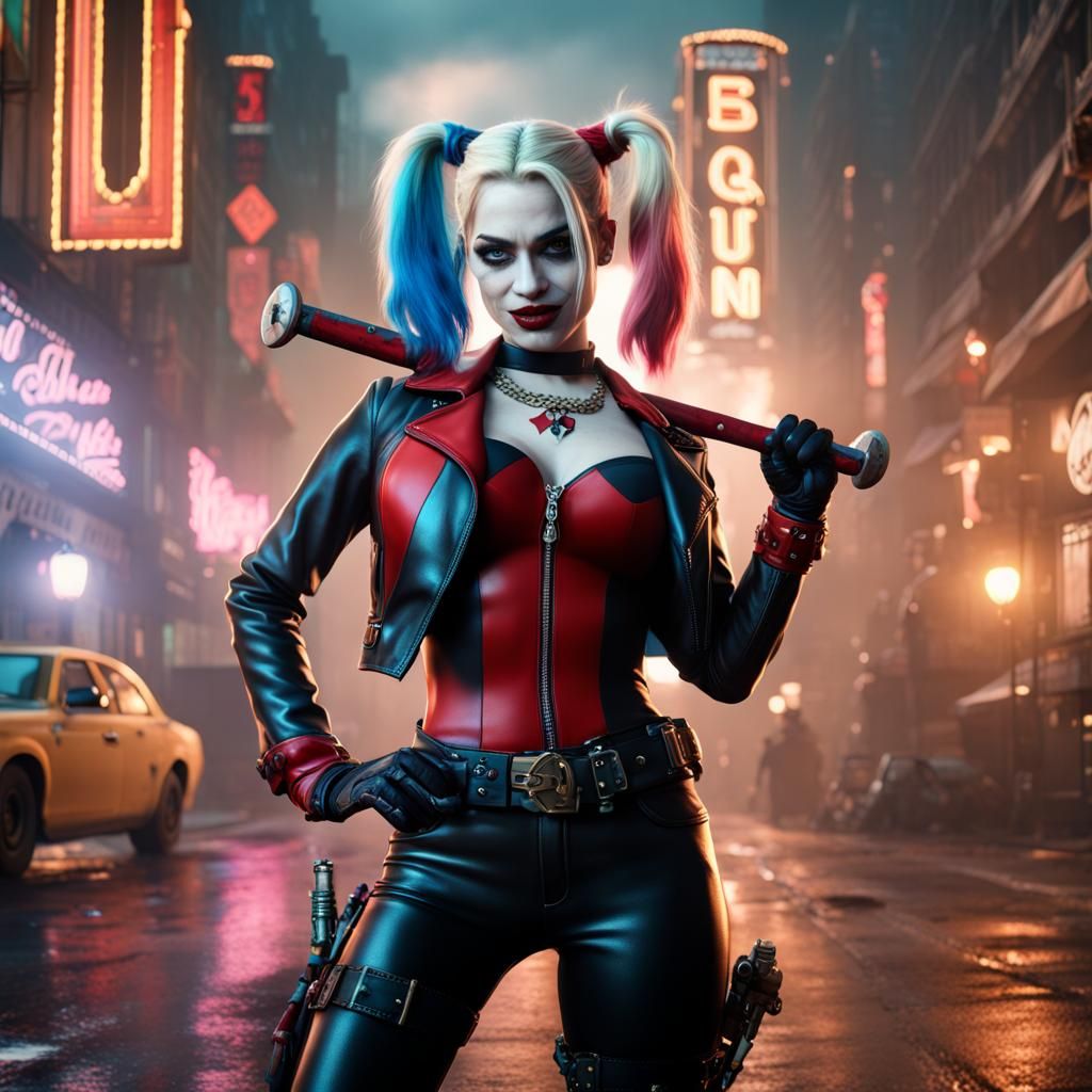 Harley Quinn in Detailed Matte Painting