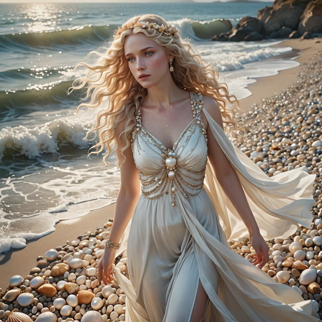 Aphrodite on the Beach: Fantasy Concept Art