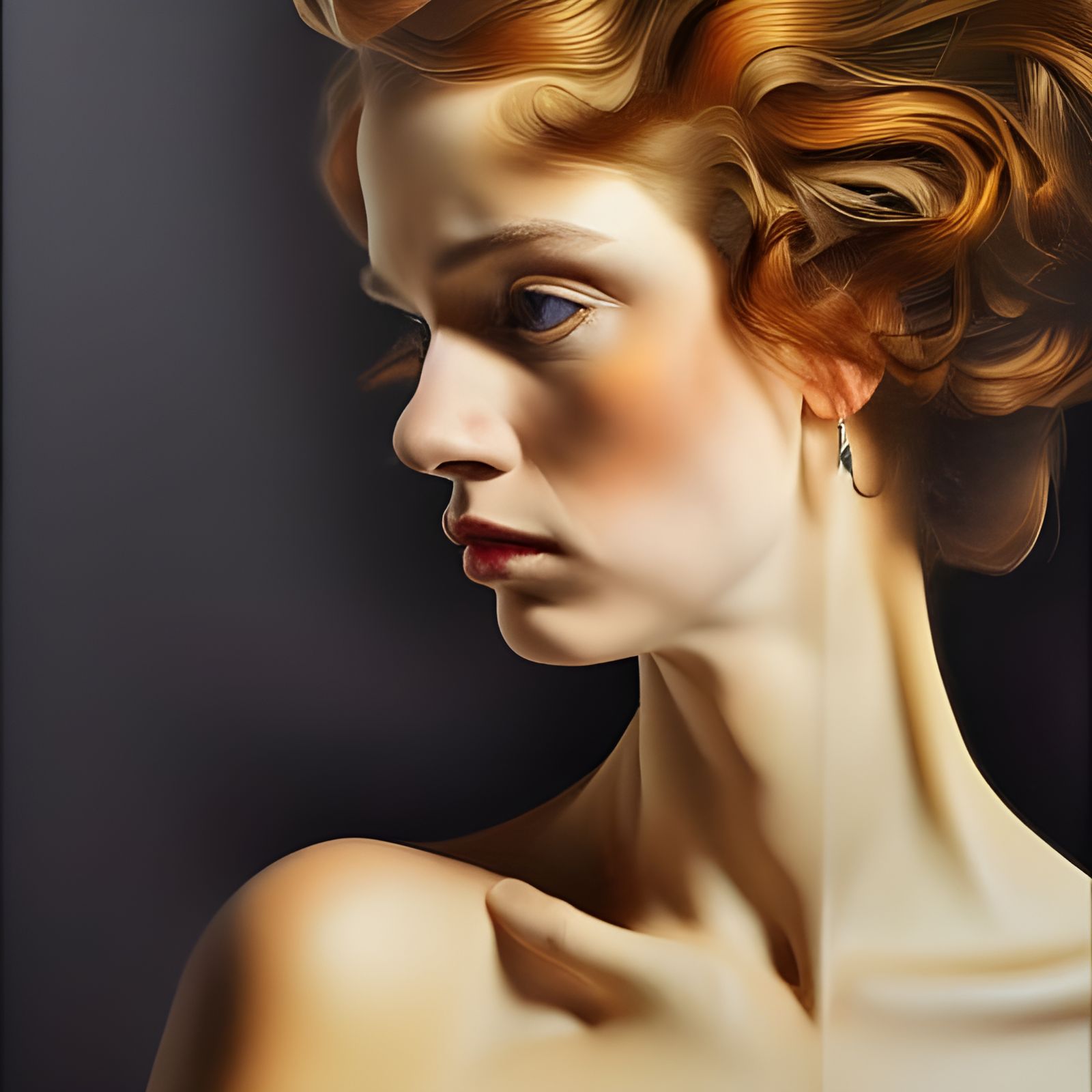 Photorealistic Portrait of Woman on High Street