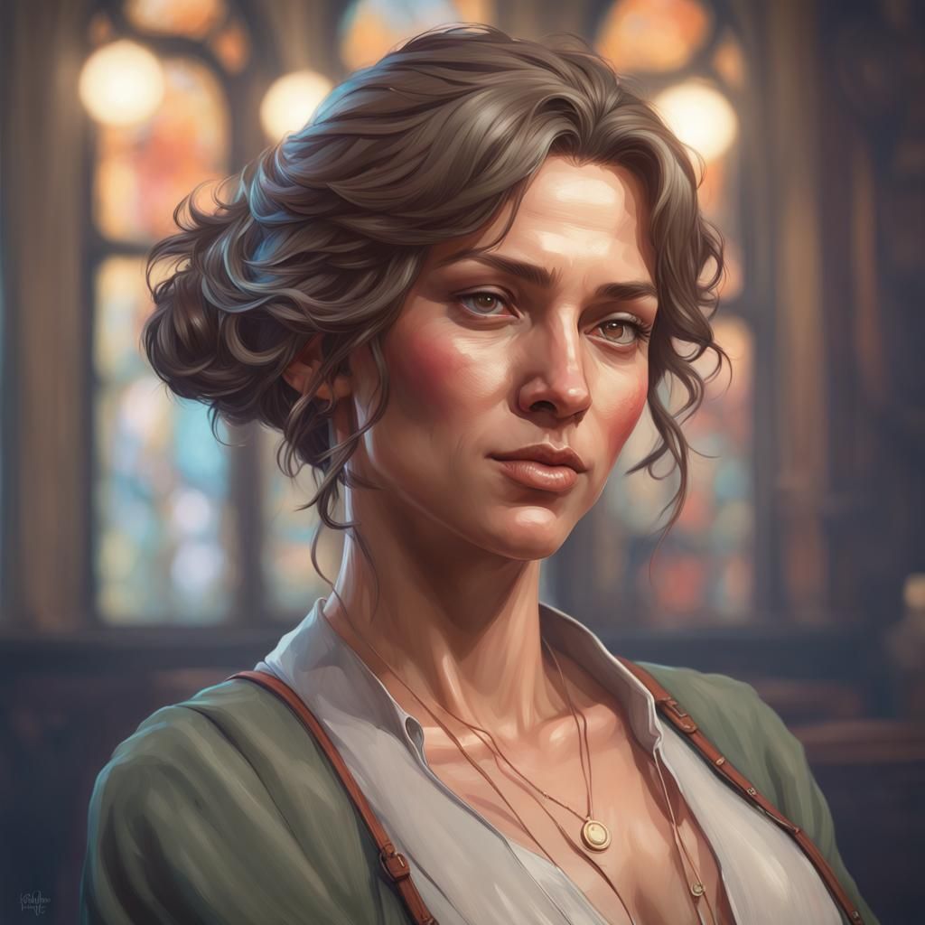 Detailed Portrait of a Teacher in Digital Art Style