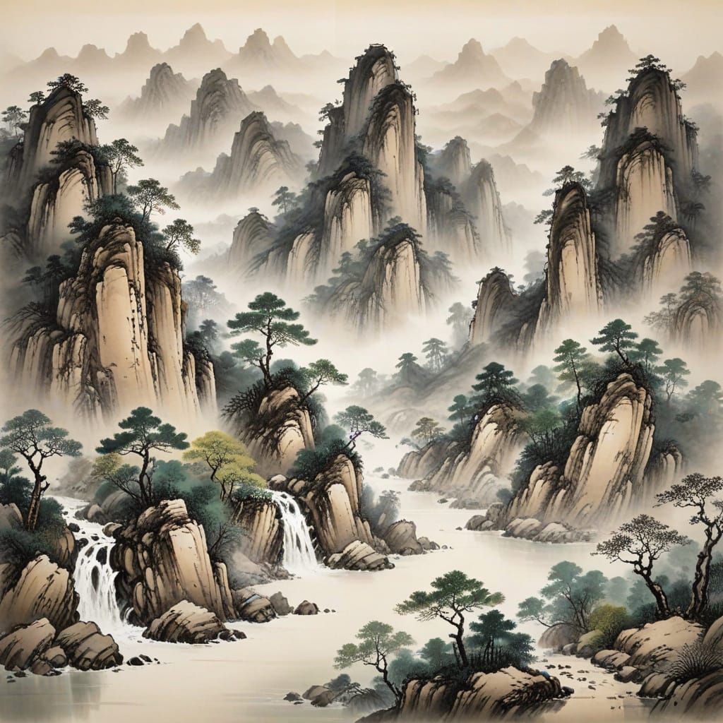 Serene Chinese Shanshui Landscape Art