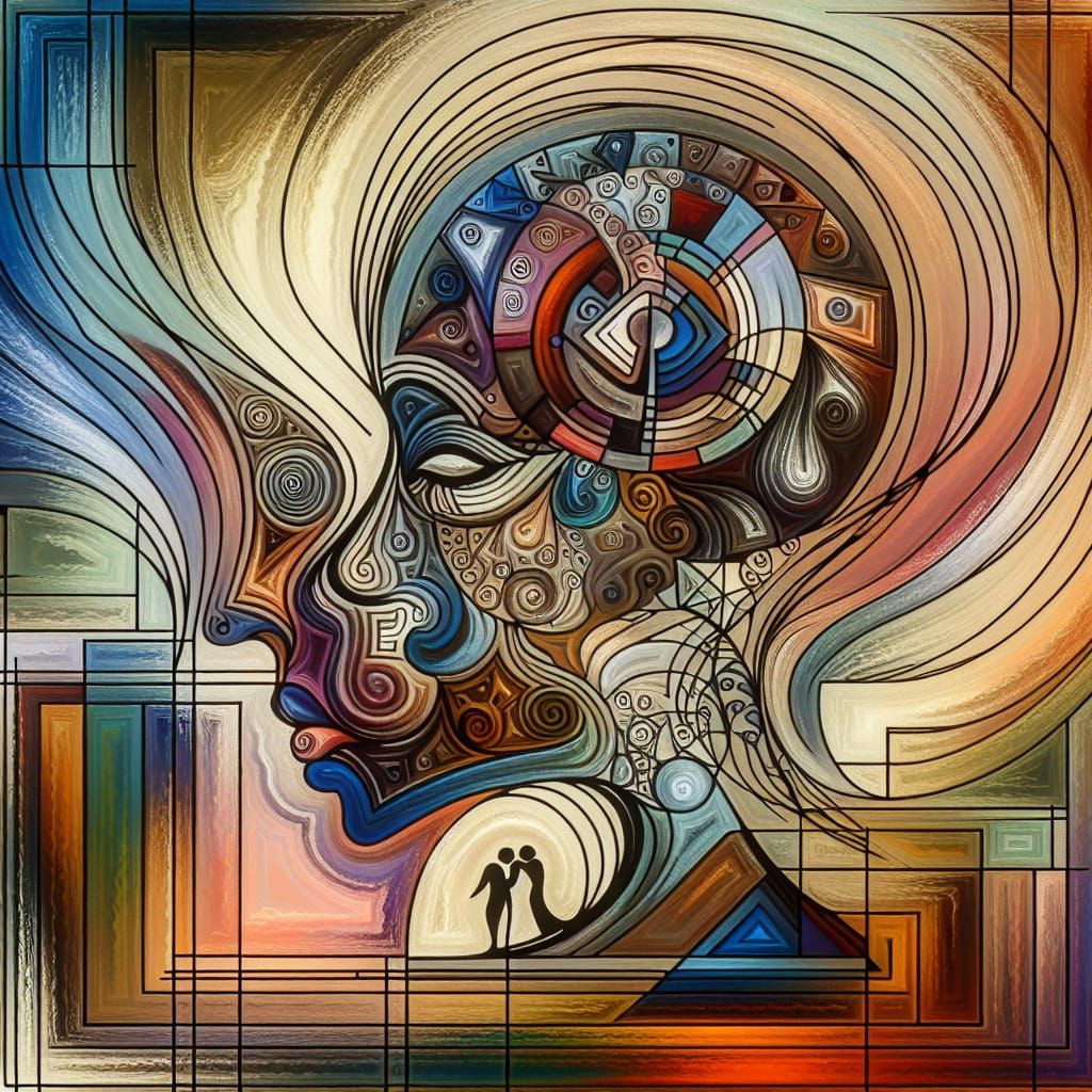 Abstract Geometric Figure in Avant-Garde Style