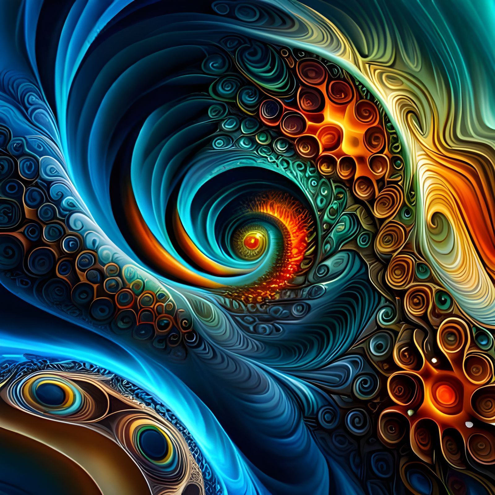 Fractal Virus Mutation in Acrylic Ink