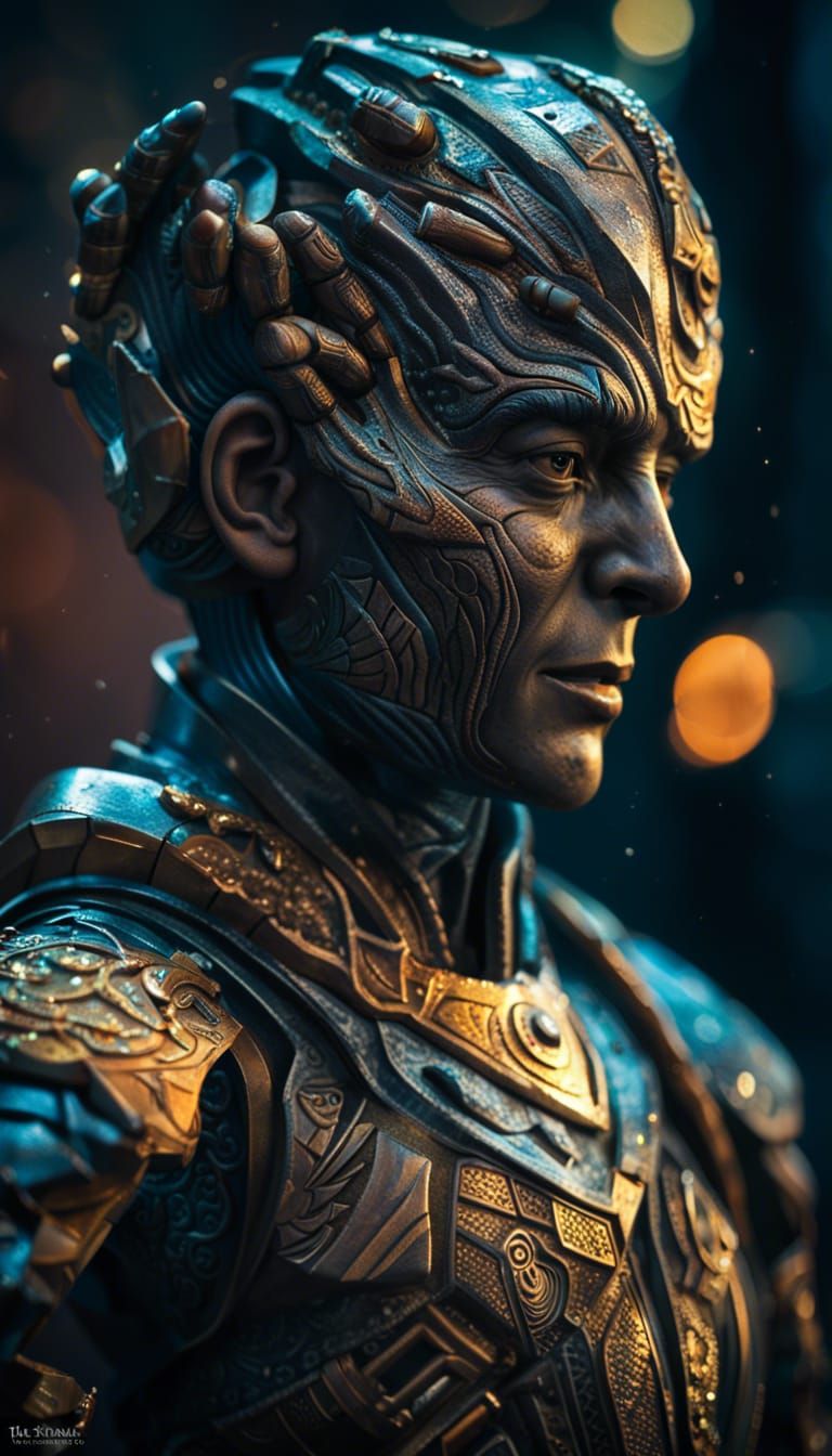 Sci-Fi Tattoo Arm Display in Hyperrealistic Style