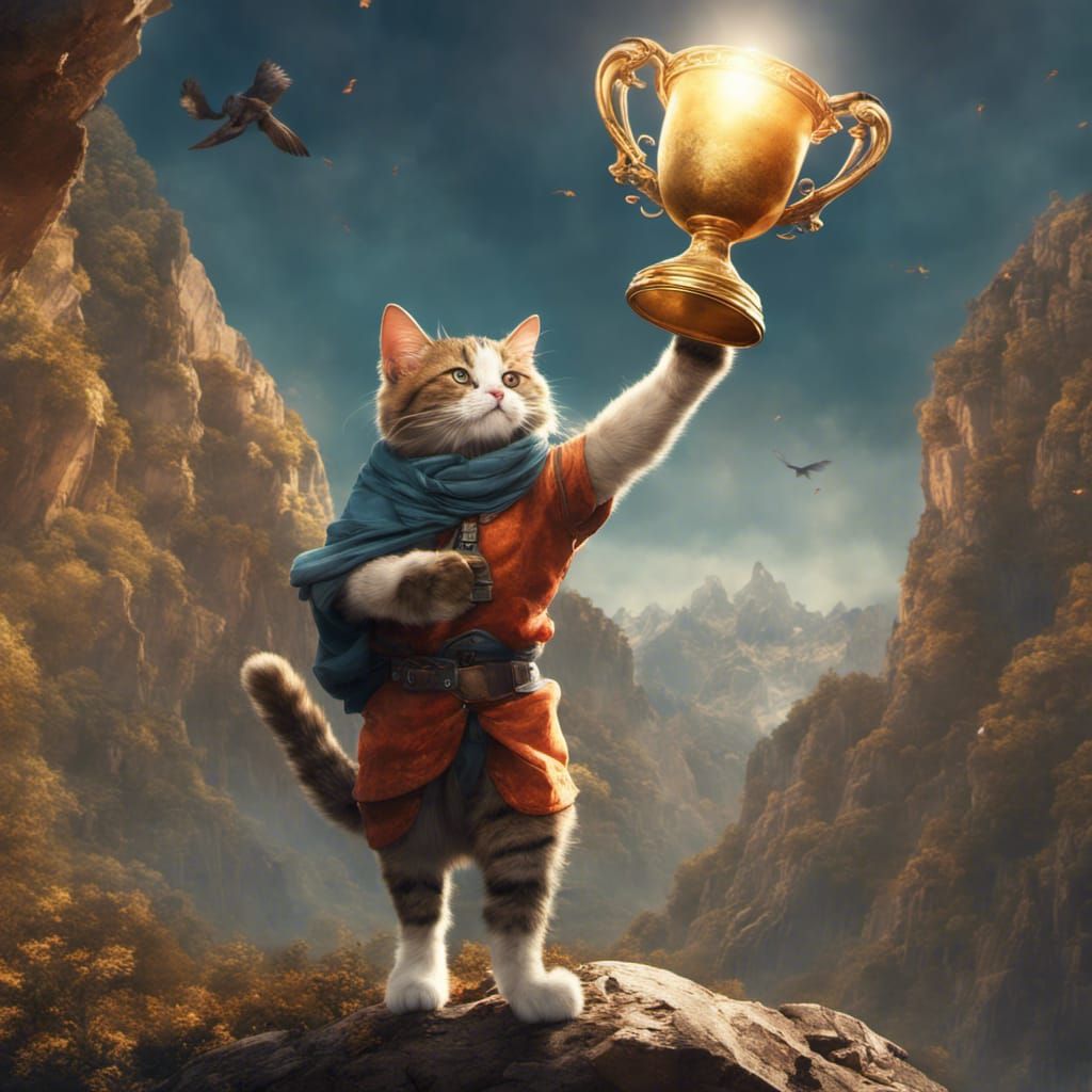 Proud Treasure Hunter Cat Finds Holy Grail