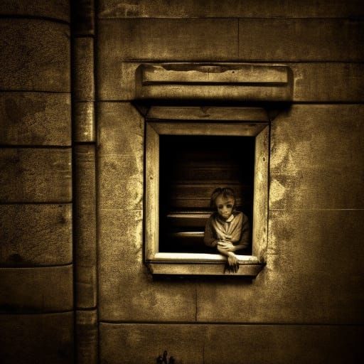 Hyperrealistic Scene of Hiding with Sharp Focus