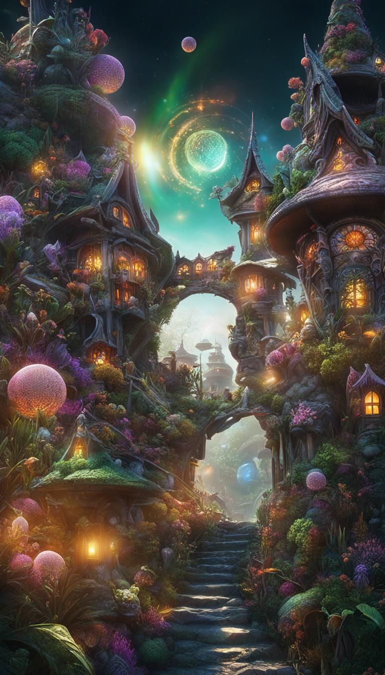 Faeriepunk Village in Detailed Macrophotography
