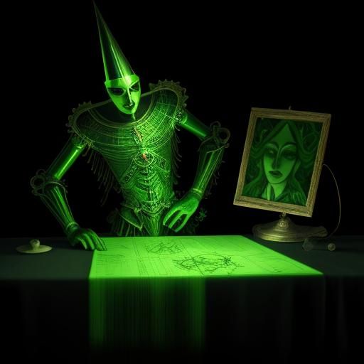 Rayograph with Green Fairy, Man Ray Style