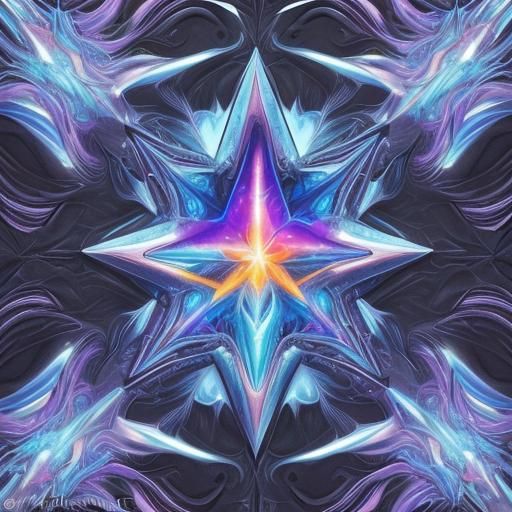 Hyperrealistic Flames Against Cosmic Psychedelic Backdrop