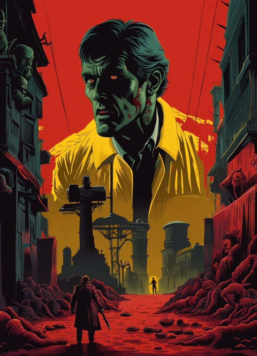 Italian Zombie Horror Movie Poster from the 1980s