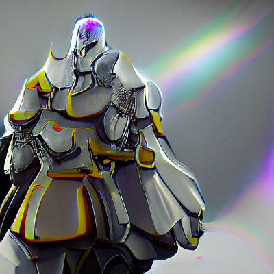 Anime Warforged Warlock with Halo in 8k