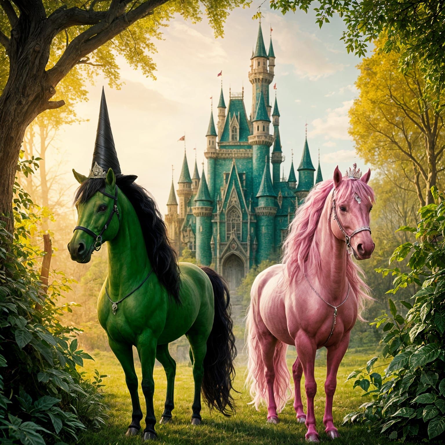 Majestic Witches Horses in Emerald Castle