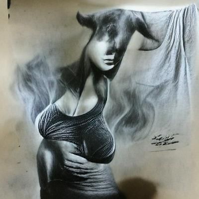 Classic Charcoal Drawing on Paper