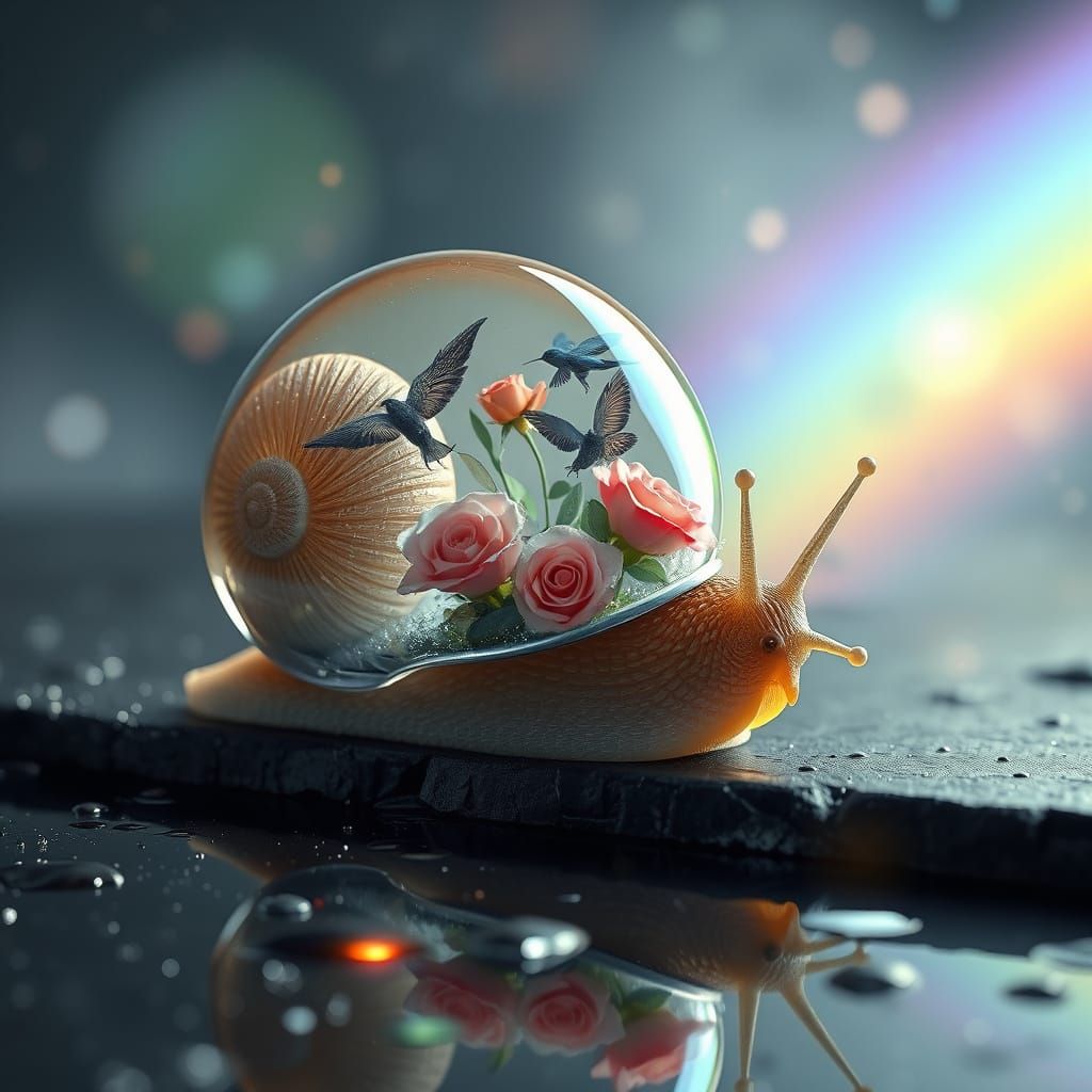 Glass Shell Snail in 3D Rendered Illustration