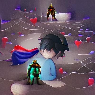 Solitary Figure Corrupted by Darkness