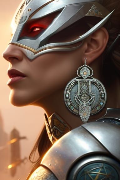 Cybernetic Orc Warrior Portrait in Digital Art Style