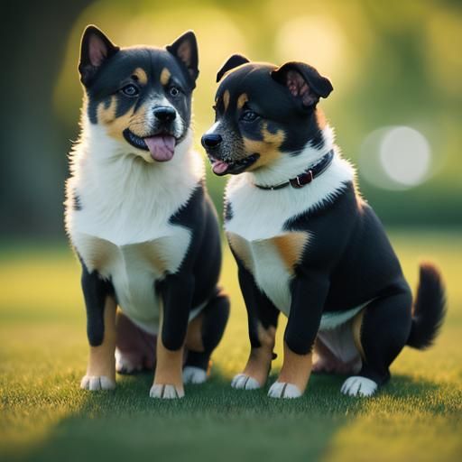 Two Puppies Playing: Professional Photography