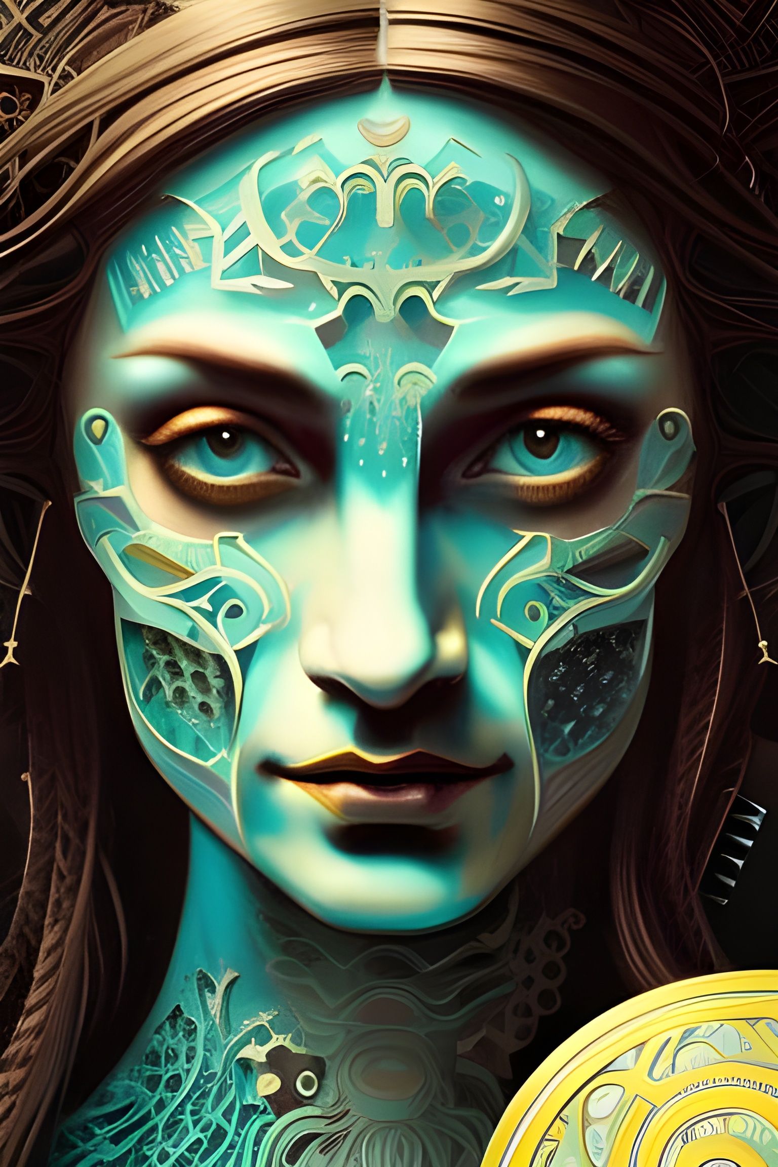 Organic bio-mechanical Mona Lisa