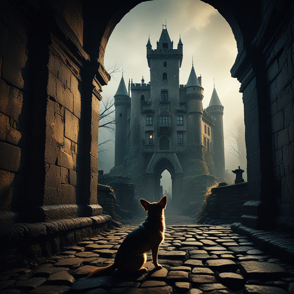 Santa's Whimsical Castle Encounter in Cinematic, Moody Light...