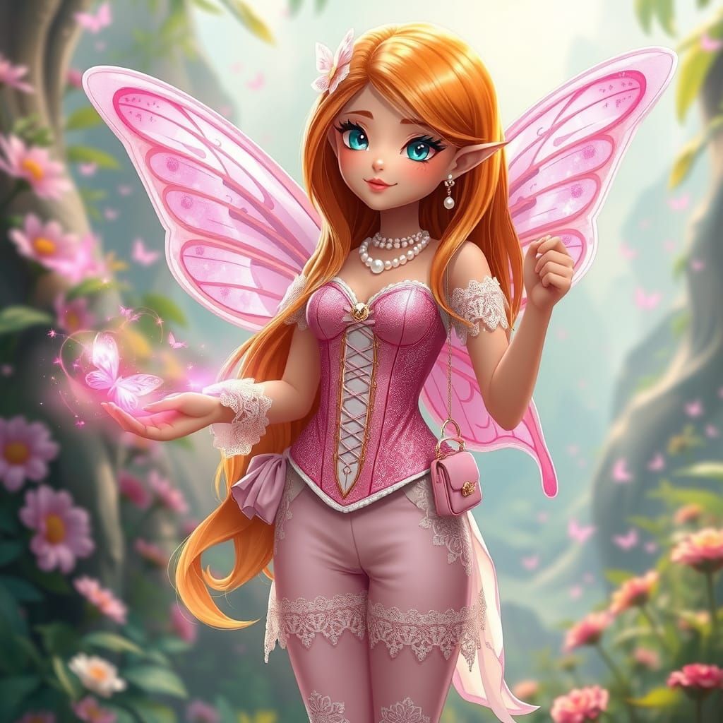 Gentle Butterfly Goddess in Ethereal Glow