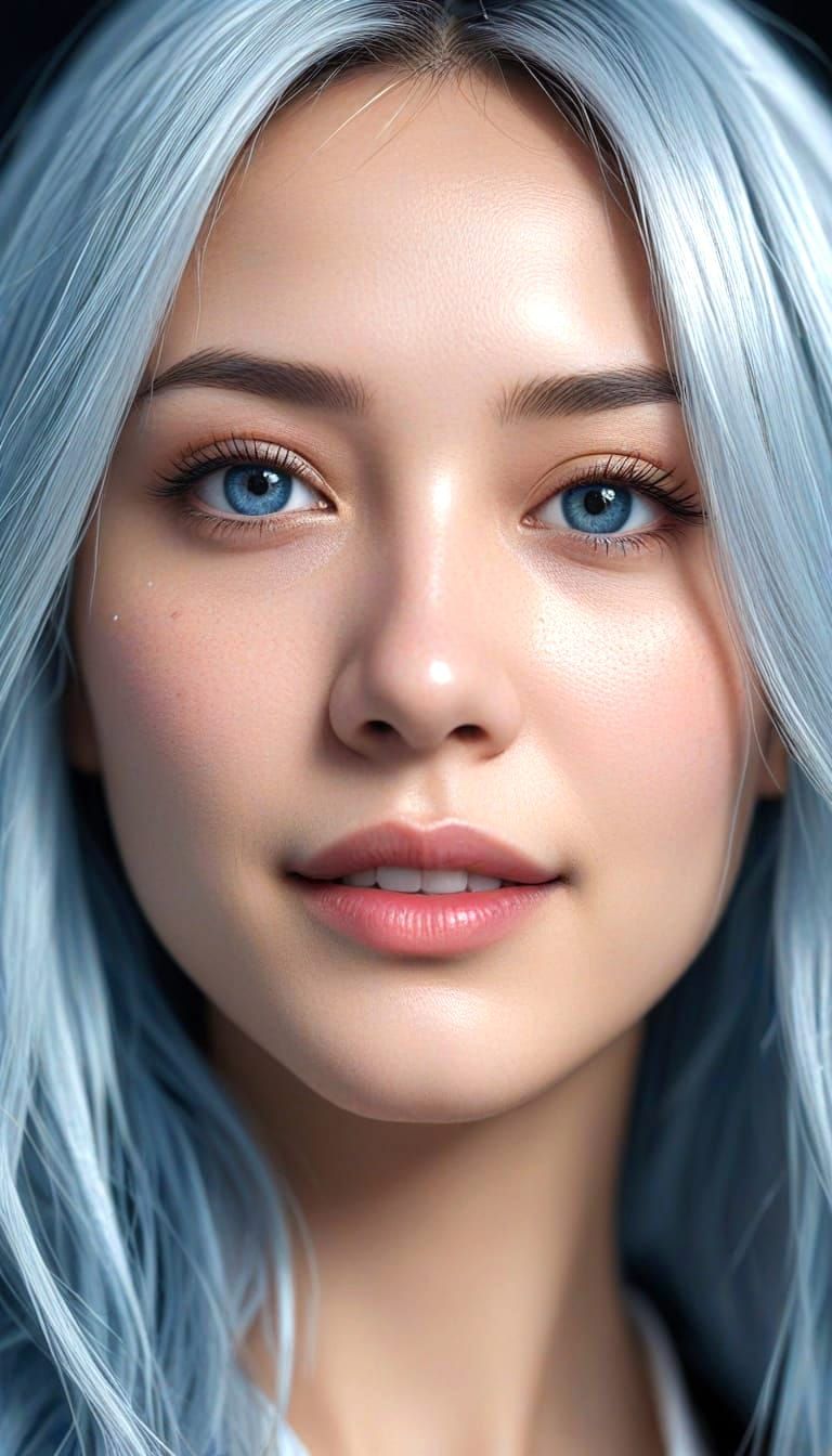 Icy Portrait in Art Nouveau Style