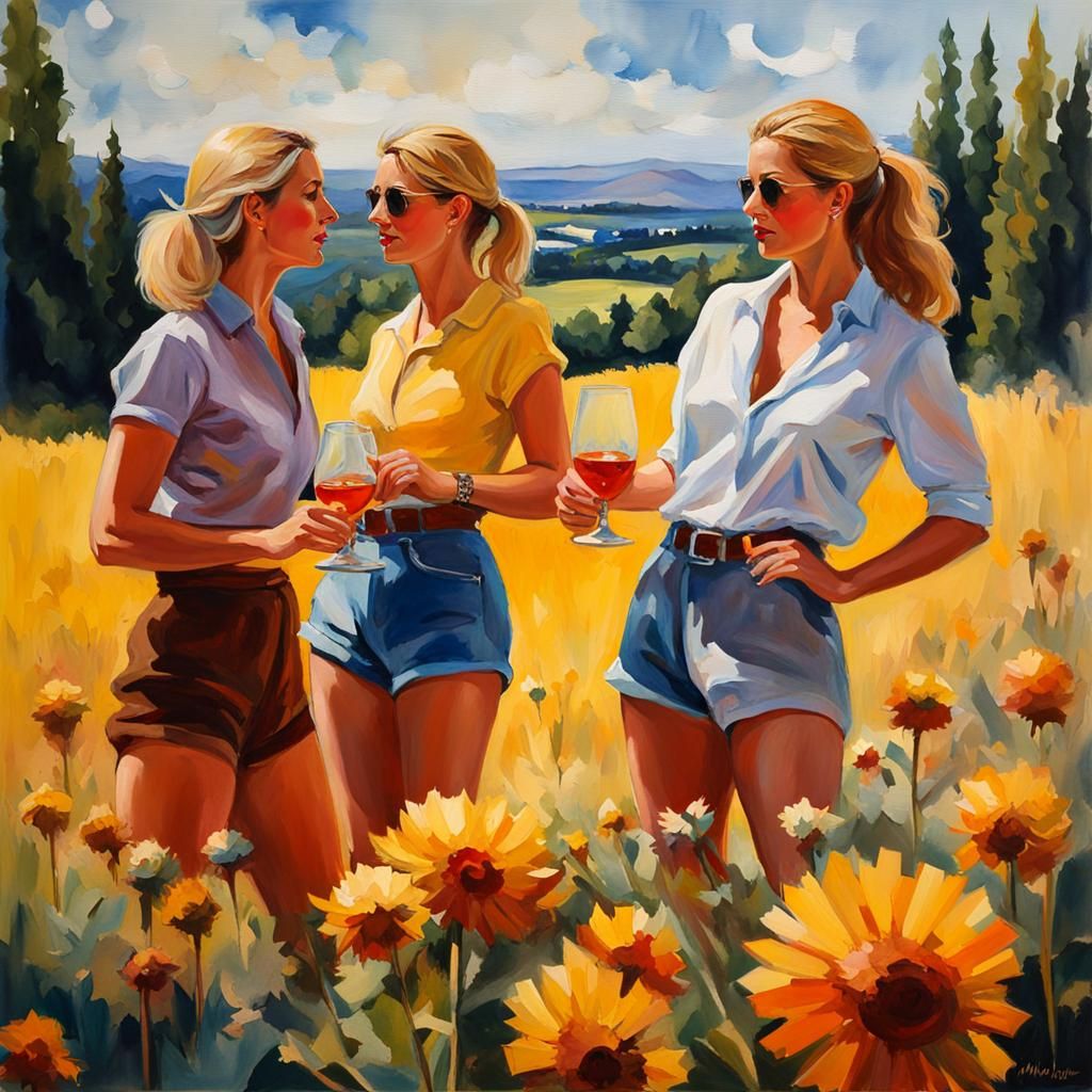 Whisky Tasting with Candle in Gouache Watercolor Style