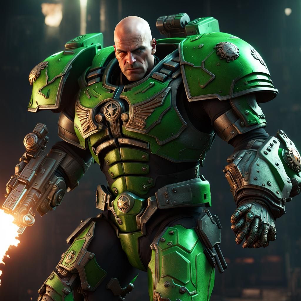 Lex Luthor as Chaos Space Marine in 3D