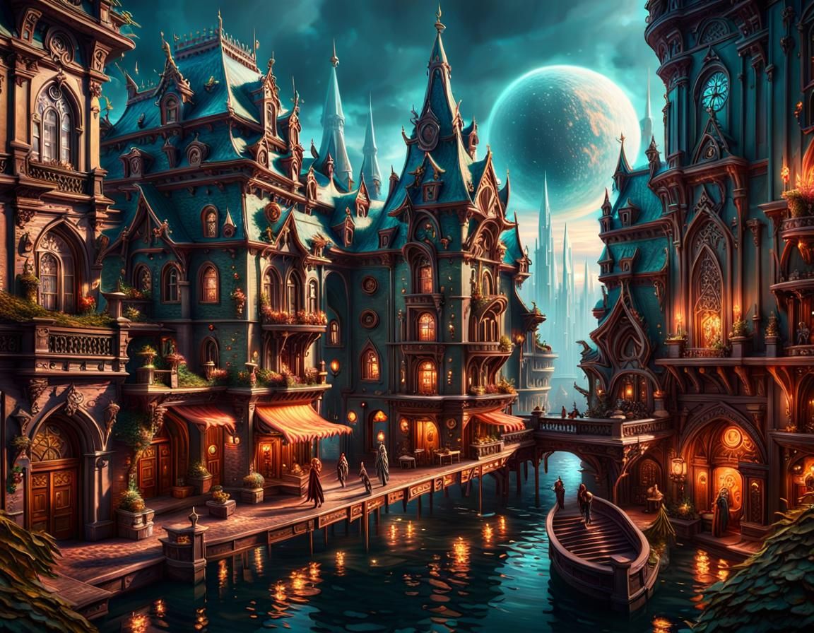 Hyperrealistic Fairy City: Epic Digital Matte Painting