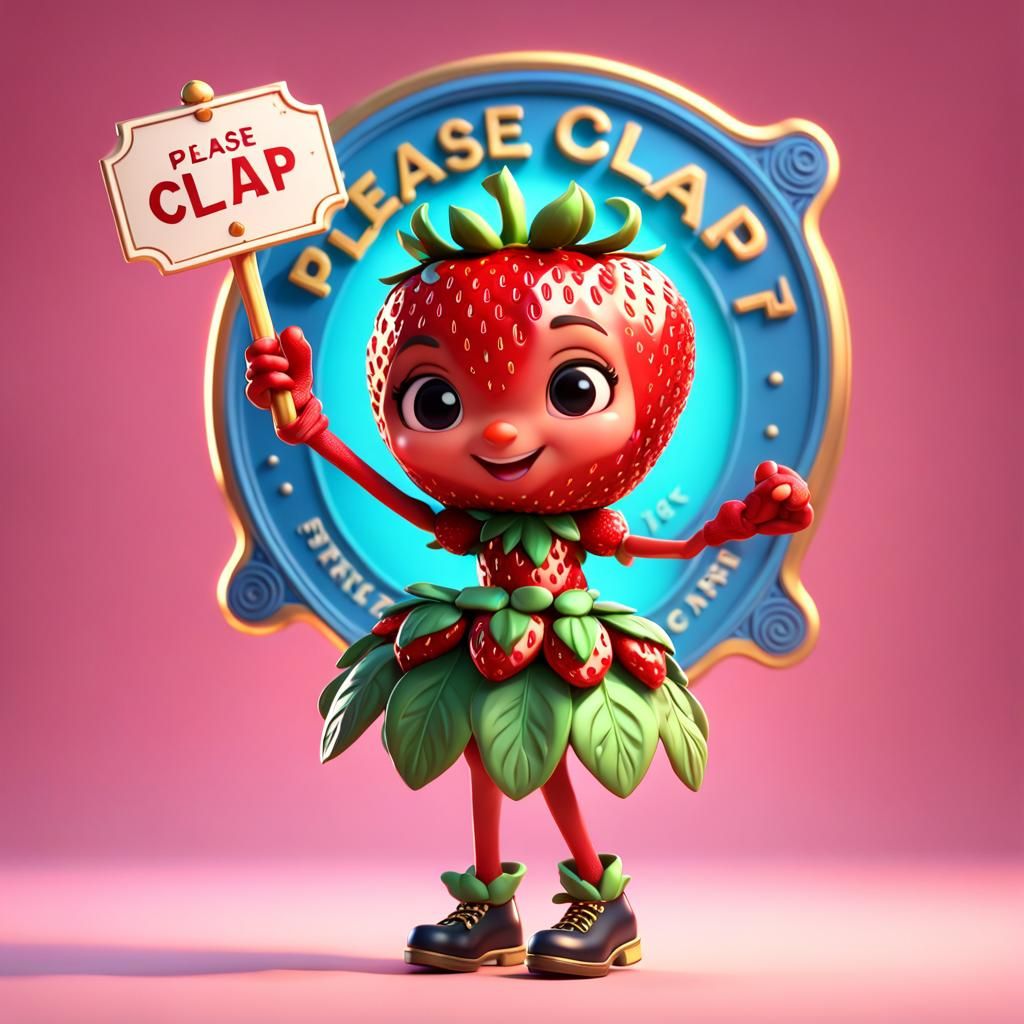 Ornate Chibi Strawberry Tap Dancer in 3D