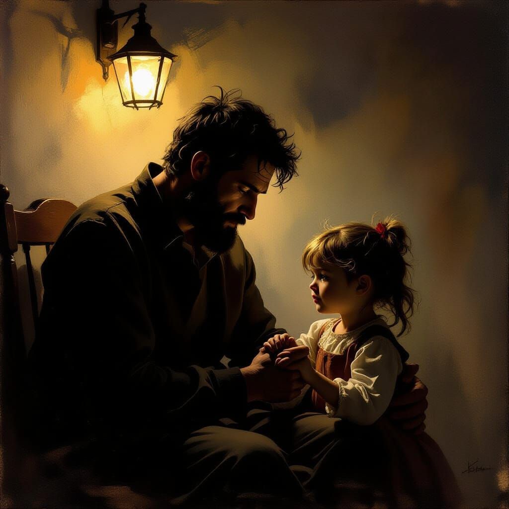 Father's Love and Struggle: A Hopeful Portrait