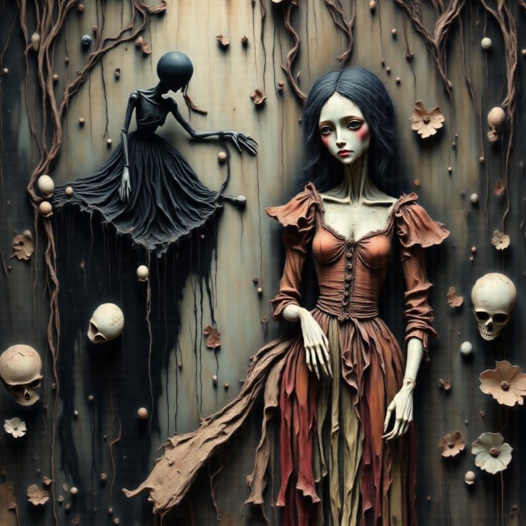 Surreal Cosmic Scene with Rainbow Forest and Flux