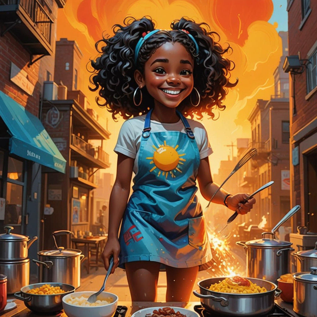 Vibrant Sunday Morning Family Breakfast in Graffiti Style