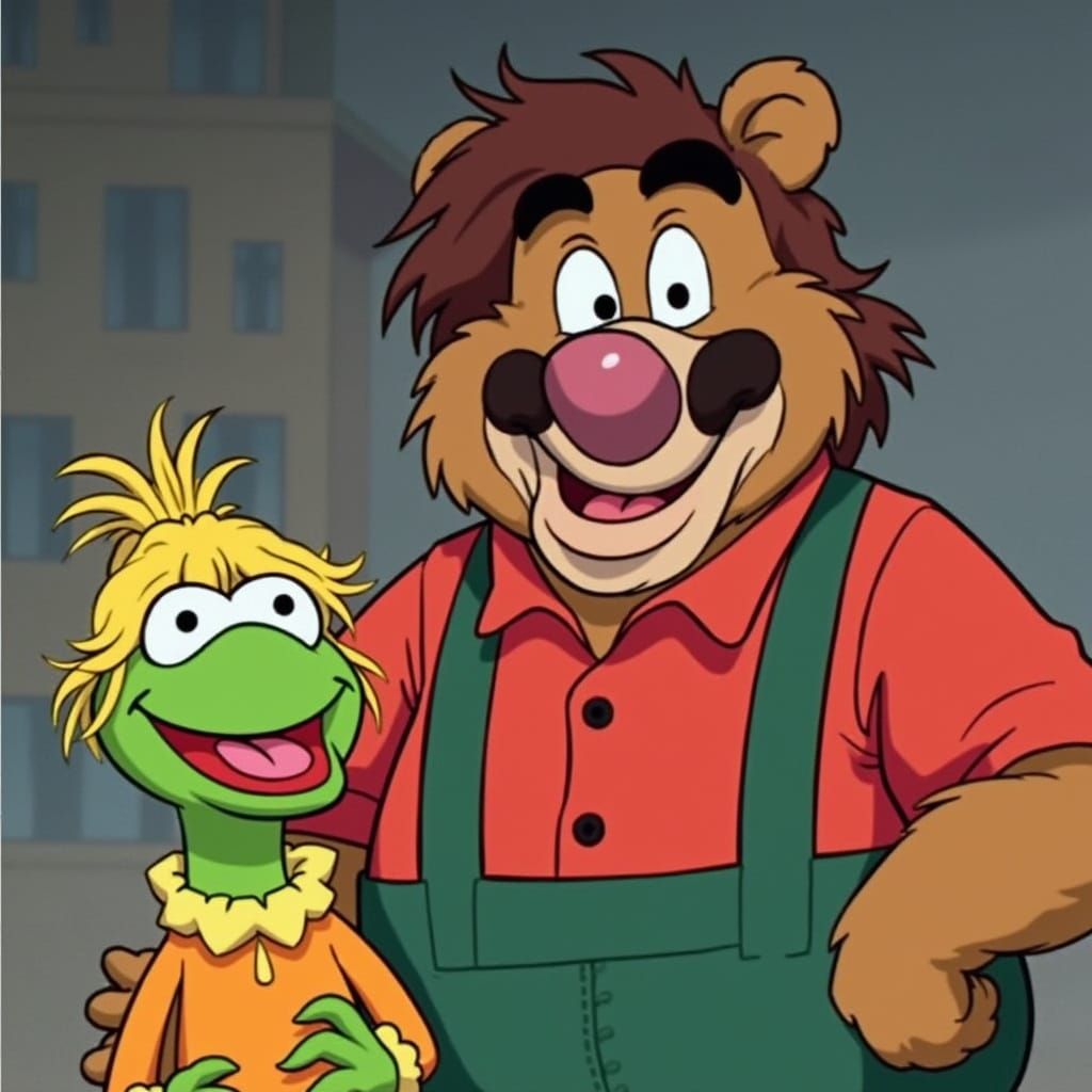 Vibrant 1980s Cartoon Still in Classic Animation Style