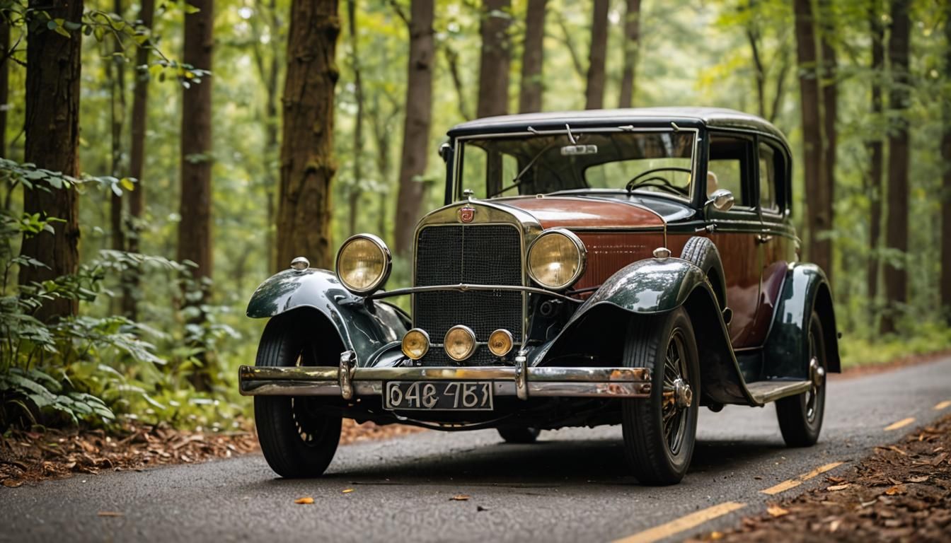 Antique Car in Forest, Professional Photography