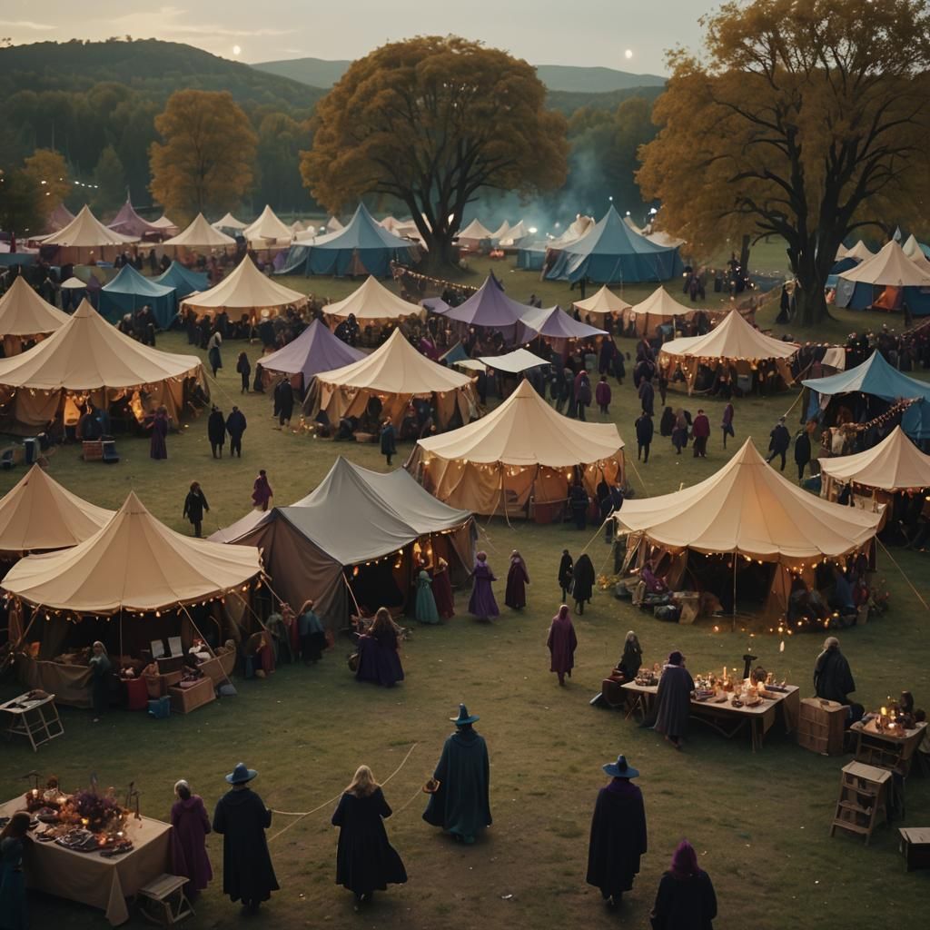 Wizards and Witches at Night: A Cinematic Still