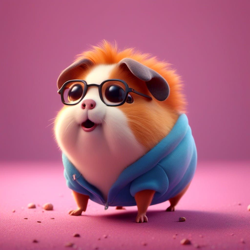Potato Guinea Pig: Pixar-Style 3D Digital Art