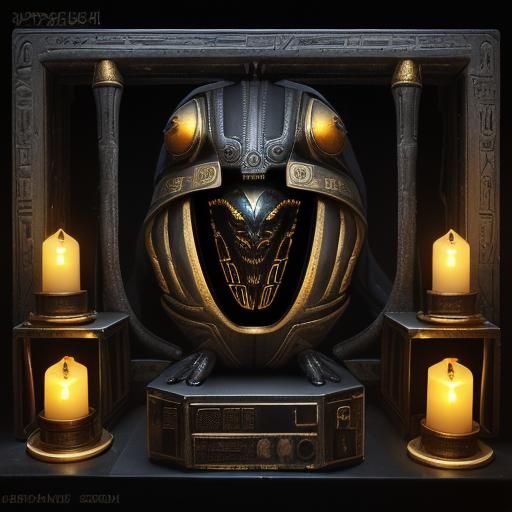 Cyberpunk Scarab: Bio-Mechanical Ancient Egyptian Artifact
