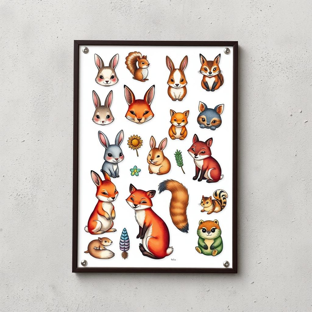 Colorful Critter Tattoos in Whimsical Style