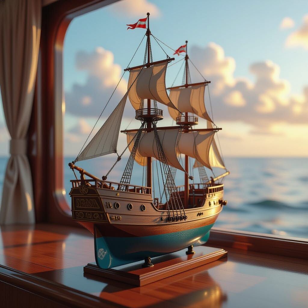 Ship in a Bottle: Hyperrealistic Digital Art