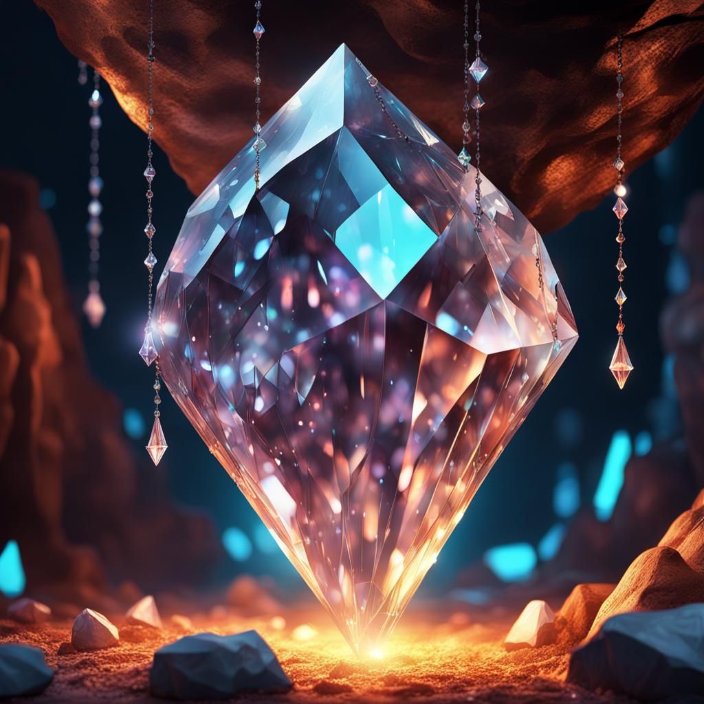 Magical Glowing Crystal Cave: Hyperrealistic Concept Art