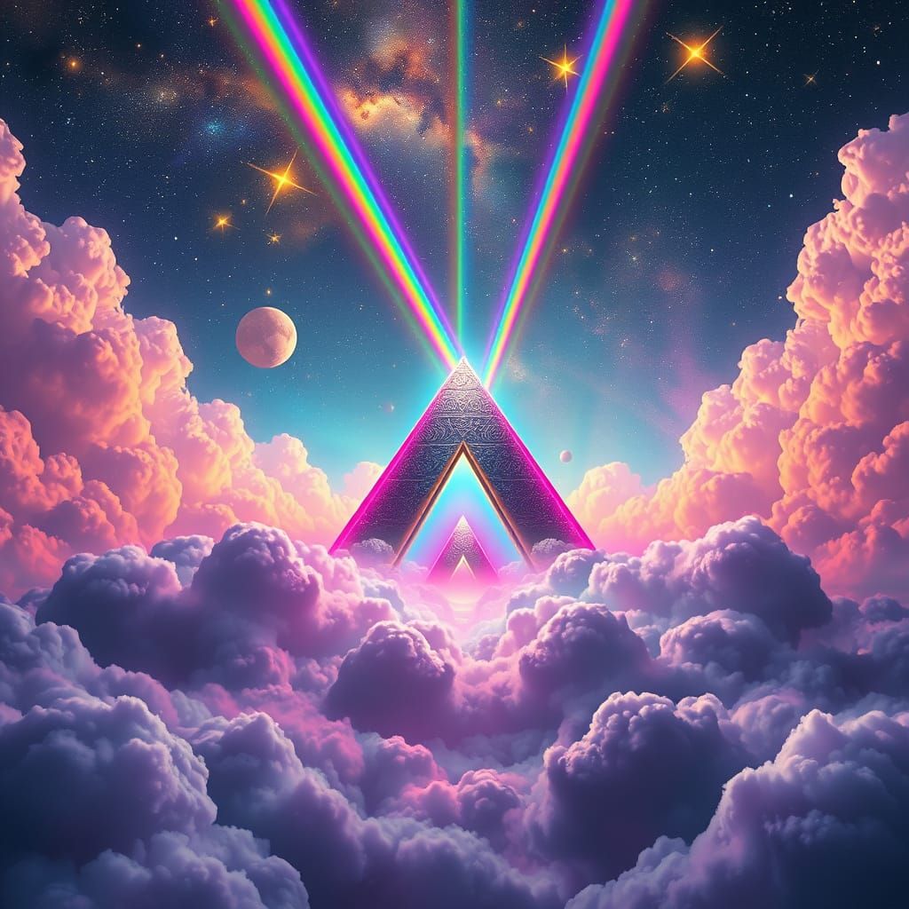 Cosmic Pyramids and Neon Portals in Space
