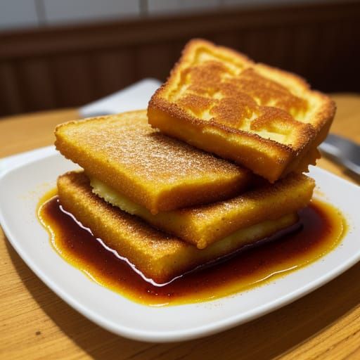 Golden Torrijas: Spanish Dessert in Digital Art