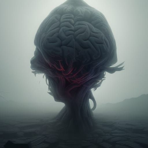 Brain in Fog: Dark Fantasy Concept Art