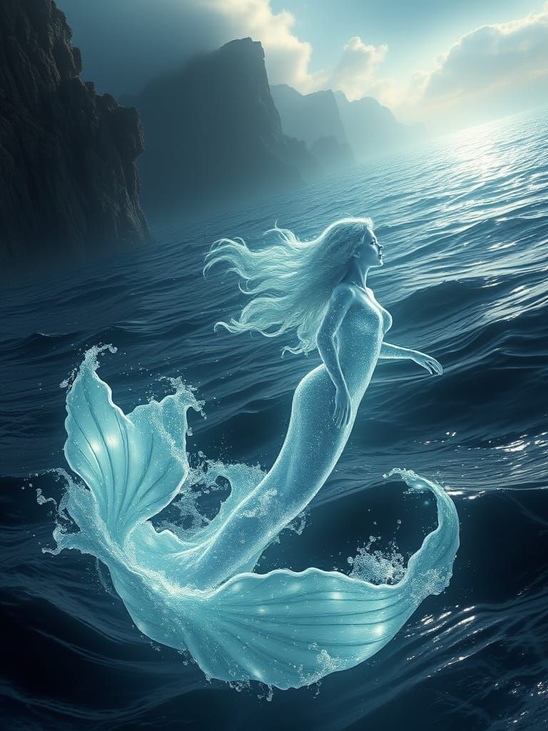 Majestic Water Mermaid in a Fantastical Oceanic Realm