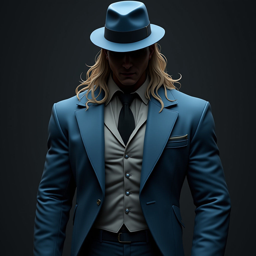 Victorian Mobster in Shadow, Anime and 3D Art Style