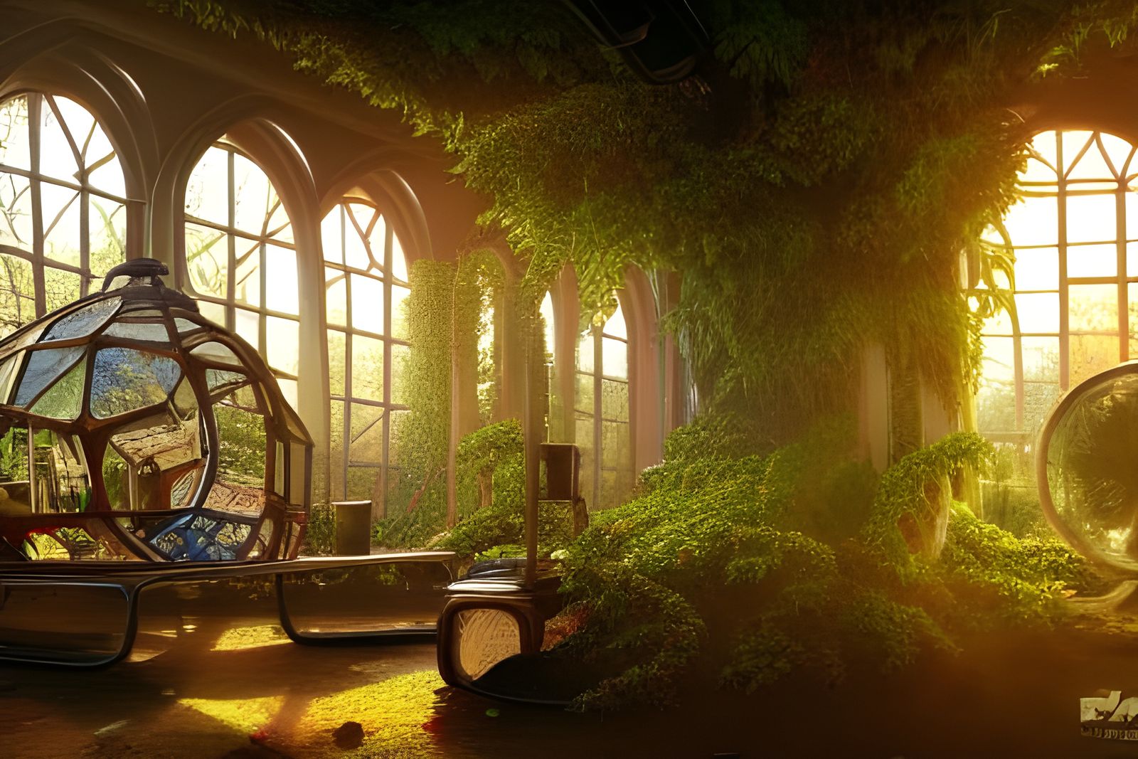 Sci-Fi Terrarium Library by Patrick Woodroffe