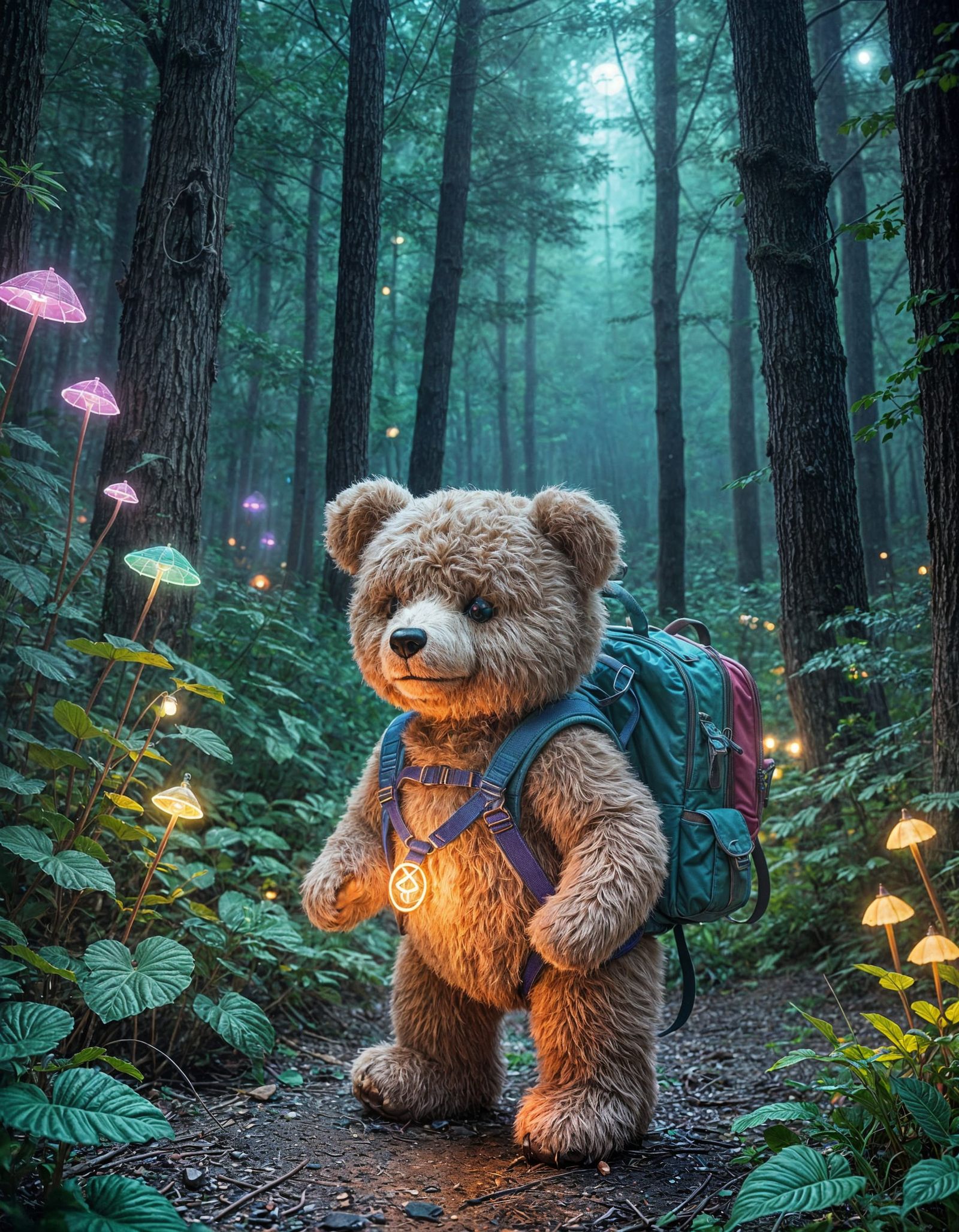 Adventurous Teddy Bear in Ethereal Fantasy Style