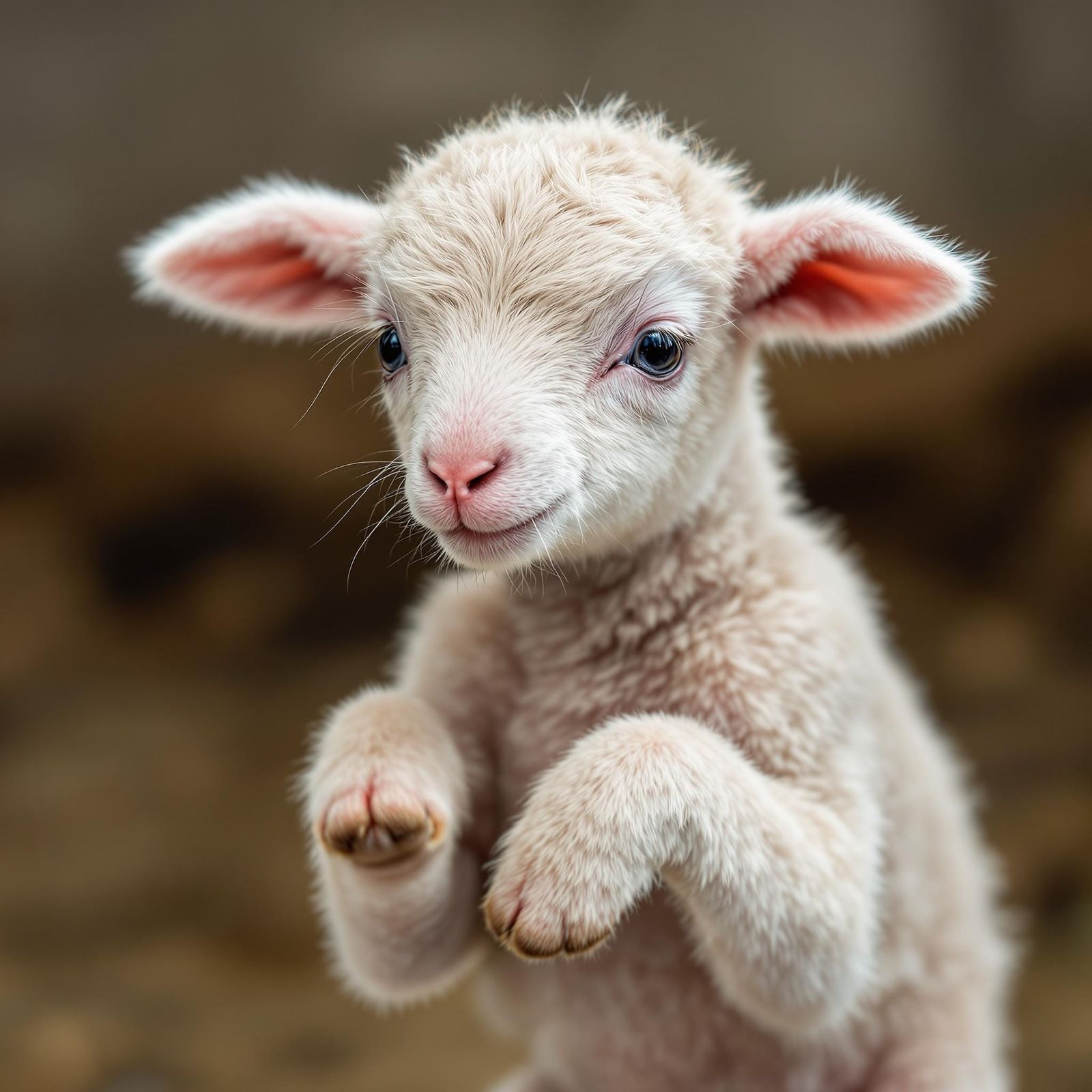 Newborn Lamb's First Steps